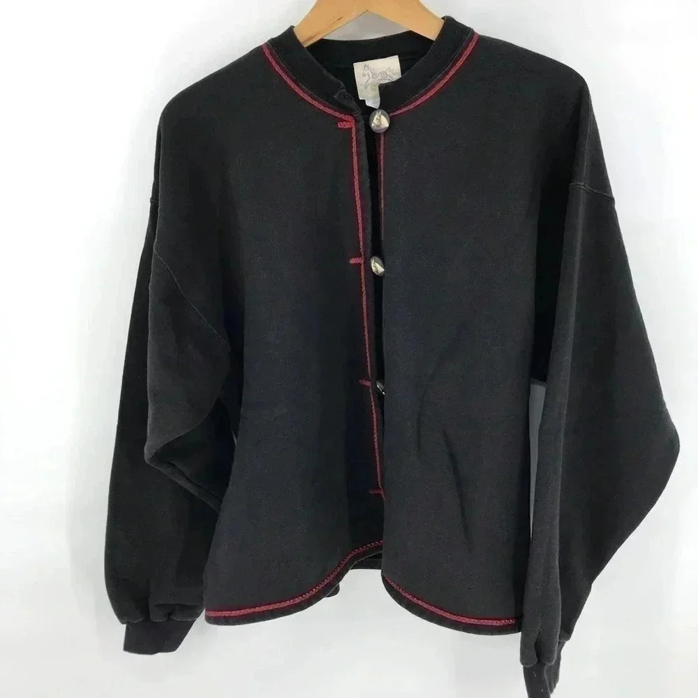Vintage 80s horse button fleece sweatshirt